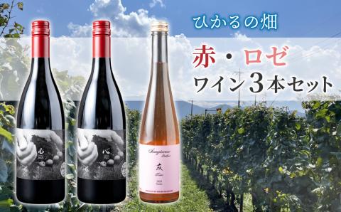 【ひかるの畑】赤ワイン・ロゼワイン３本セット｜お酒 飲み比べ