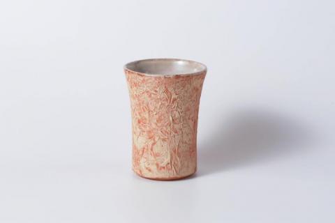 焼締めしわ文ビールカップ