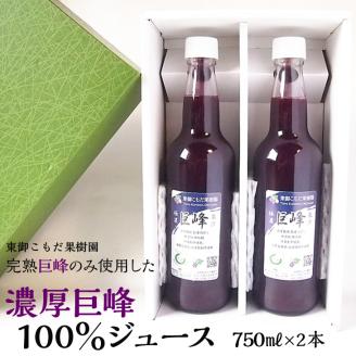 東御こもだ果樹園 完熟巨峰のみ使用した濃厚巨峰100％ジュース750ml×2本