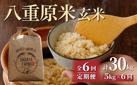 令和7年新米予約【6回定期便】八重原米5kg（5kg×1袋）玄米　※2025年10月以降順次発送｜笹屋農園「農薬削減長野県認証取得」