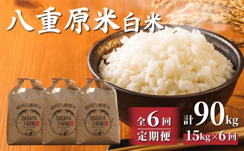 令和7年新米予約【6回定期便】八重原米15kg（5kg×3袋）白米　※2025年10月以降順次発送｜笹屋農園「農薬削減長野県認証取得」