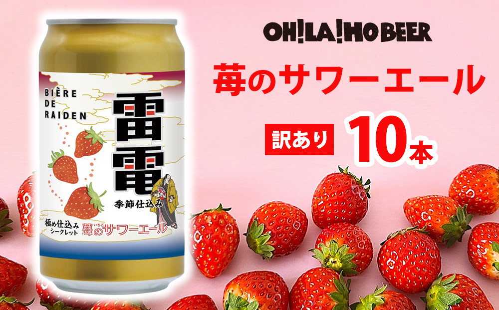 【オラホビール】訳あり！苺のサワーエール 10本(350ml缶×10本)