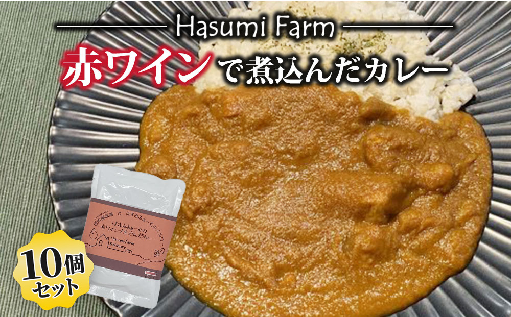 【のらのらふぁーむ】赤ワインで煮込んだカレー10個セット