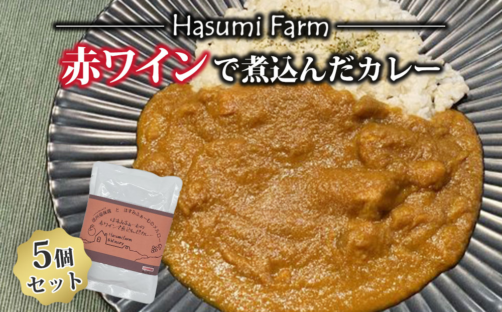 【はすみふぁーむ】赤ワインで煮込んだカレー5個セット