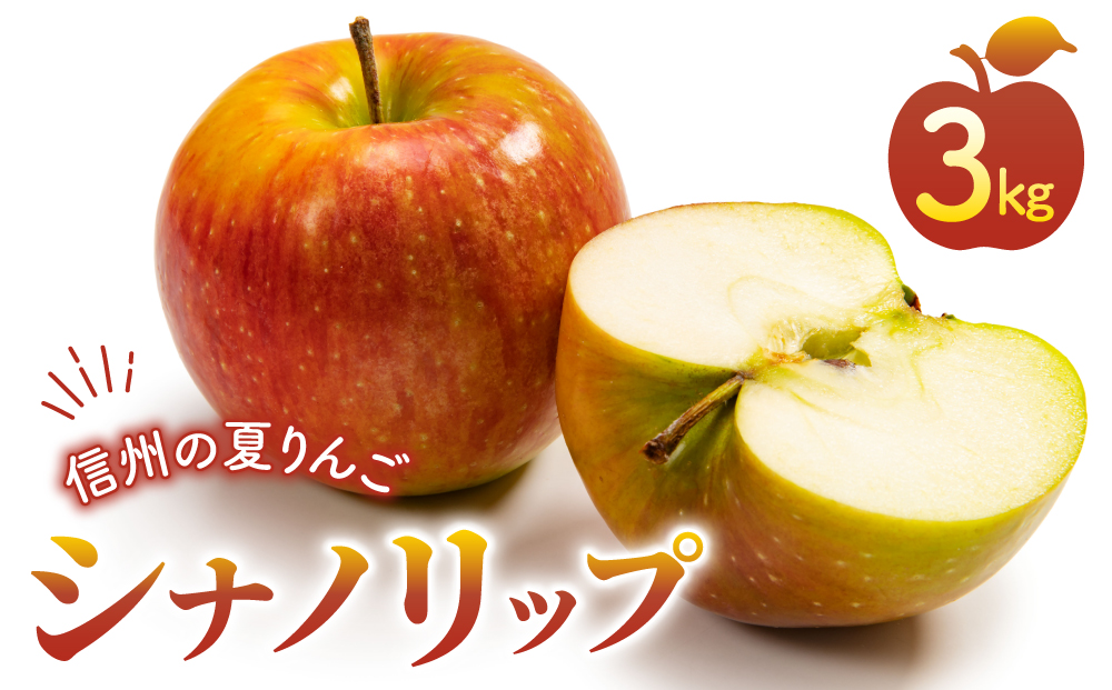 東御市産りんご長野県生まれのジューシーな「シナノリップ」３kg ※８月上旬～９月上旬ごろお届け予定