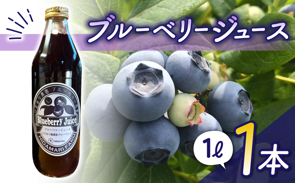 完熟ブルーベリージュース１L（ひだまり農園ブルーベリーの丘）