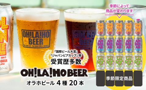 4種飲み比べ20本セット(ゴールデンエール、アンバーエール、ヌーベルセゾン、季節仕込み各5本 クラフトビール 飲み比べ)