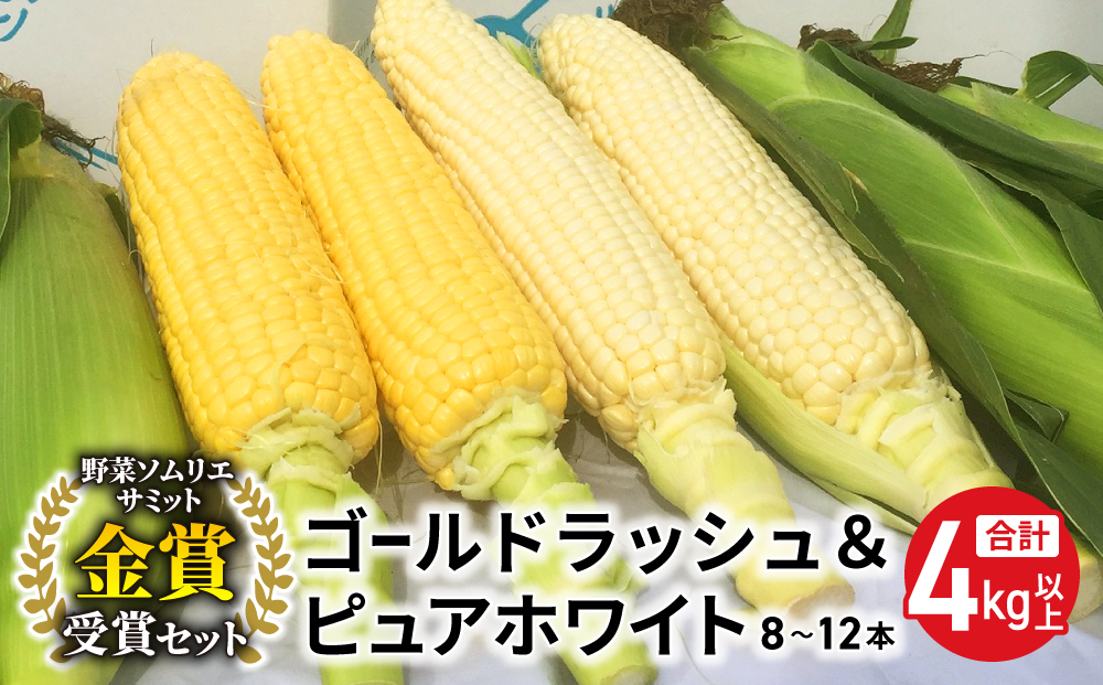 【先行受付2025年発送】野菜ソムリエサミット金賞受賞！東御市産とうもろこし（ピュアホワイト・ゴールドラッシュ）約4kg（8~12本）｜スイートコーン ※2025年7月上旬~9月上旬に順次発送予定※着日指定不可