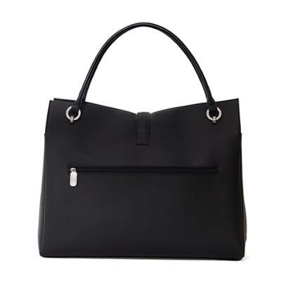 濱野皮革工藝グレースディライトトートバッグ(ブラック×シルバー金具)