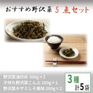 くるまやおすすめ野沢菜5点セット【 漬物 野沢菜漬け 惣菜 お土産 信州 長野 】