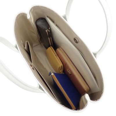 【濱野皮革工藝のトートバッグ】 セレブトート (ホワイト)