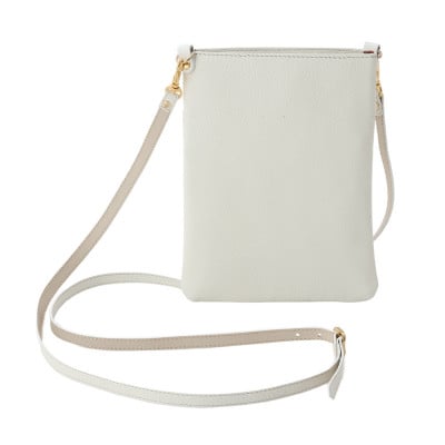 【濱野皮革工藝のショルダーバッグ】スマートフォンポシェット(ホワイト)