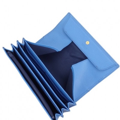 【濱野皮革工藝】グレース ロングウォレット ギャルソンタイプ(ブルー)