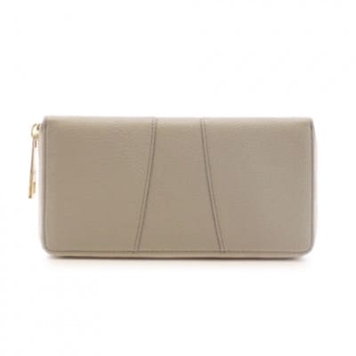 【濱野皮革工藝】本革 レザーウォレット 長財布　フィオーレ ロング ウォレット(グレージュ)