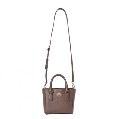 【濱野皮革工藝】ハナエルミニトートショルダー(ダークブラウン×ゴールド)