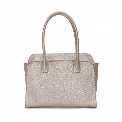 【濱野皮革工藝 HAMANO バッグ】フィオーレミドルボクシートートバッグ(シャンパンゴールド)