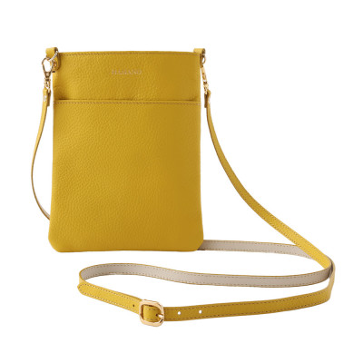 【濱野皮革工藝のショルダーバッグ】スマートフォンポシェット(イエロー)
