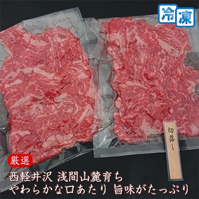 【毎月定期便】【牛肉切落し】信州蓼科牛の厳選部位600g(300g×2) 御代田町古越牧場産全3回【配送不可地域：離島】