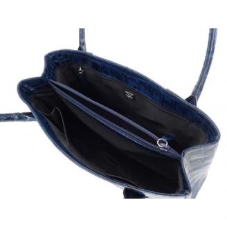 【濱野皮革工藝のトートバッグ】クロコ　デュプレトート(ネイビー)