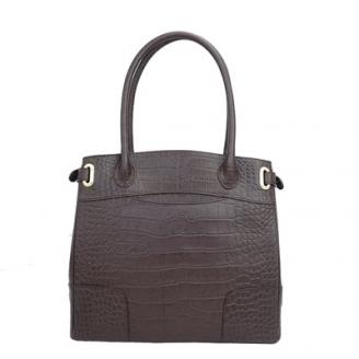 【濱野皮革工藝のトートバッグ】クロコクラッシーアーバントートミニ(ブラウン)