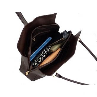 濱野皮革工藝ディライトトートバッグミディアム(ダークブラウン)