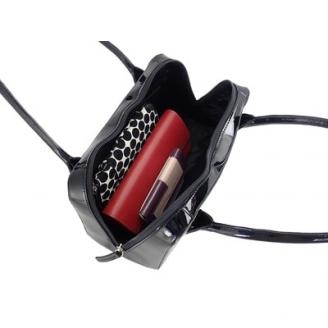 濱野皮革工藝ヴェレルーチェハンドバッグ(ブラック)