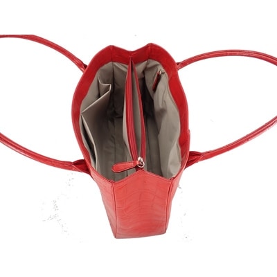 【濱野皮革工藝のトートバッグ】クロコ　デュプレトート(レッド)