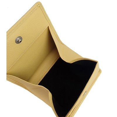 【濱野皮革工藝のグレースウォレットスペラ】シンプルで使いやすい折りたたみ財布です。(イエロー)