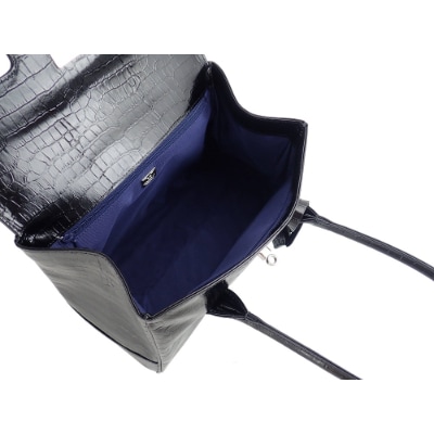 【濱野皮革工藝】 オフィスカジュアルレジェクロコ ジュエル トートバッグ(ブラック)