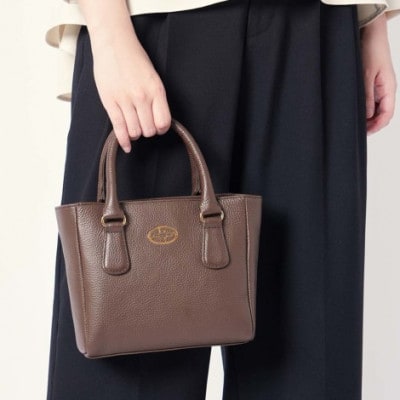 【濱野皮革工藝】ハナエルミニトートショルダー(ダークブラウン×ゴールド)