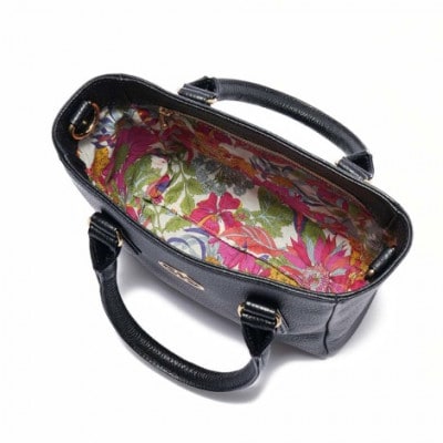 【濱野皮革工藝 】ハナエルミニトートショルダー(ブラック×ゴールド)