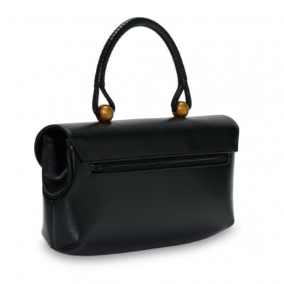 【濱野皮革工藝 HAMANO バッグ】ロイヤルモデル～漆～(ブラック×瑞光)