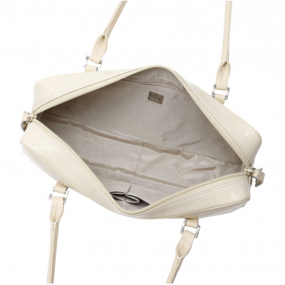 【濱野皮革工藝 HAMANO バッグ】セレブ サイドボストン(クリームベージュ)