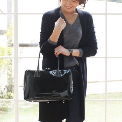 濱野皮革工藝セレブボストンバッグ(クリーム×ゴールド金具)