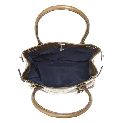 【濱野皮革工藝のクラッシーアーバントートミニハンドバッグ】エレガントなハンドバッグ。(グレージュ)