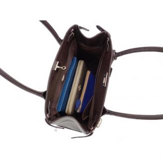 【濱野皮革工藝のトートバッグ】クロコクラッシーアーバントートミニ(ブラウン)