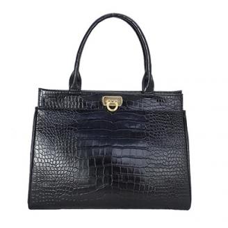 【濱野皮革工藝のハンドバッグ】レジェクロコ　コッコリーブル(ブラック)