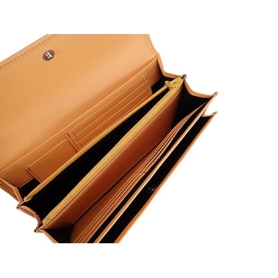 濱野皮革工藝　グレースウォレット エル(シャーベットオレンジ)