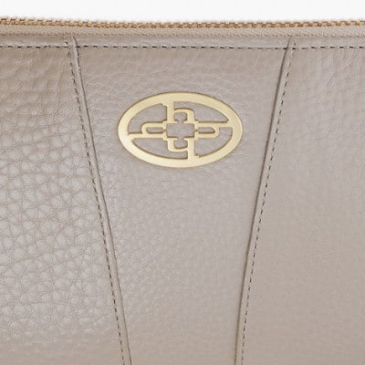 【濱野皮革工藝】本革 レザーウォレット 長財布　フィオーレ ロング ウォレット(グレージュ)