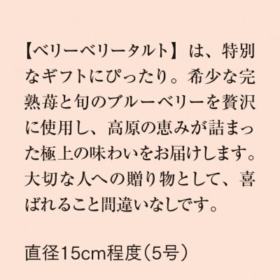 【冷凍】軽井沢農園パティスリーからベリーベリータルト5号【配送不可地域：離島】