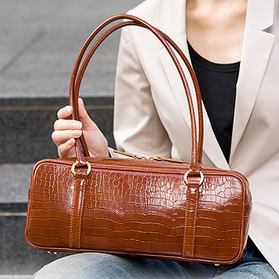 【濱野皮革工藝のハンドバッグ】レジェクロコ サイドボストン(ネイビー)