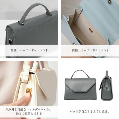 【濱野皮革工藝 HAMANO バッグ】プティ・フォルムUNO(アイボリー×ゴールド)