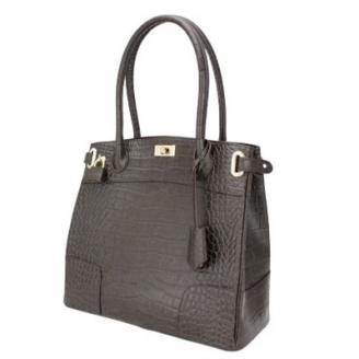 【濱野皮革工藝のトートバッグ】クロコクラッシーアーバントートミニ(ブラウン)