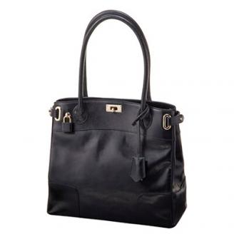 【濱野皮革工藝のクラッシーアーバントートミニハンドバッグ】エレガントなハンドバッグ。(ネイビー)