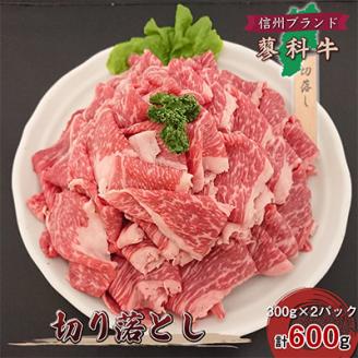 【牛肉切落し】信州蓼科牛の厳選部位を600g(300g×2パック)御代田町古越牧場産【配送不可地域：離島】