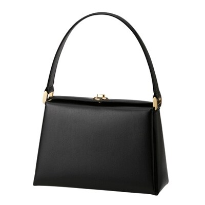 【濱野皮革工藝のフォーマルバッグ】コキーユ(ブラック×ゴールド)