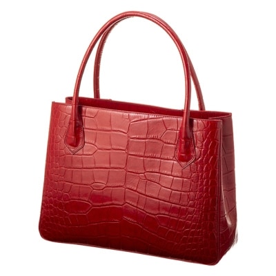 【濱野皮革工藝のトートバッグ】クロコ　デュプレトート(レッド)