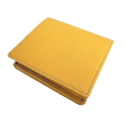 【濱野皮革工藝のグレースウォレットスペラ】シンプルで使いやすい折りたたみ財布です。(イエロー)