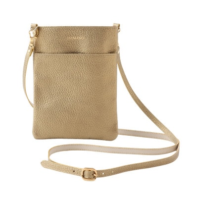 【濱野皮革工藝のショルダーバッグ】スマートフォンポシェット(ゴールド)