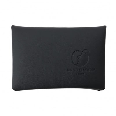 【濱野皮革工藝のポーチ・小物】ポム カードケース(ブラック) りんごレザレット使用